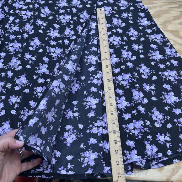 Y2K Milkmaid Babydoll Midi Dress Women's Large Black Floral Whimsigoth Fairy - Picture 14 of 14